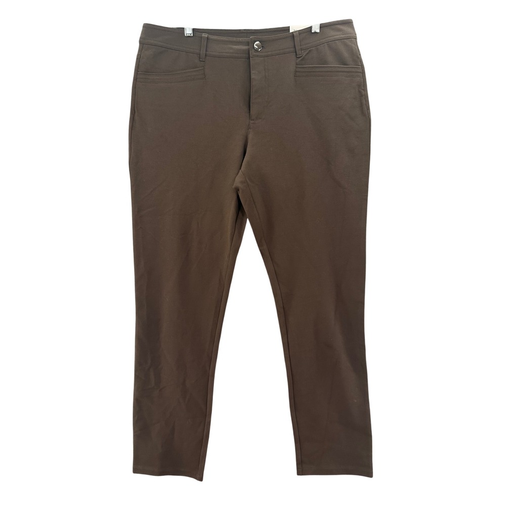 Christopher & Banks Tapered Pants Womens 16 Brown NEW Signature Slimming A476838